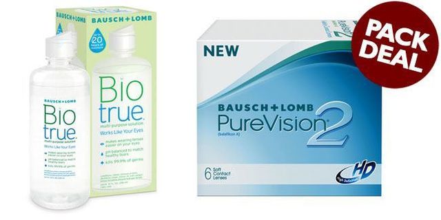 Bausch & Lomb - Pure Vision 2 HD with BioTrue Solution (Pack Deal)
