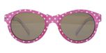 Pink and lilac with polka dots. Solid brown lenses with a mirror flash.