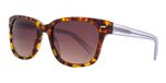 Tortoiseshell with silver frame detailing and clear matt temples. Brown grad lenses.